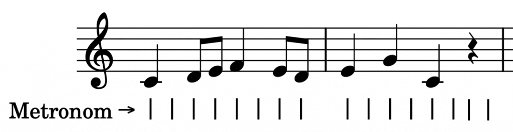 Taktgeber spielt Achtelnoten