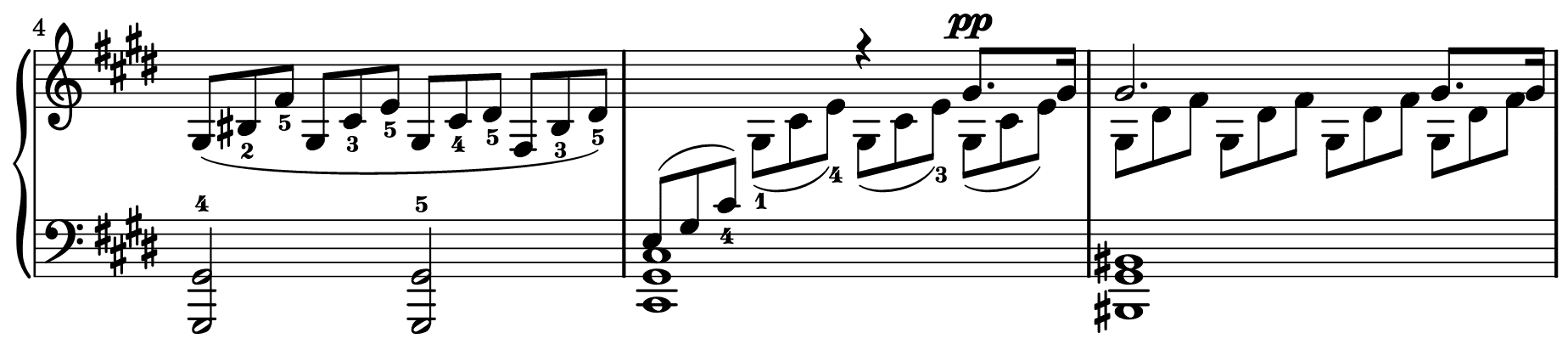 Mondscheinsonate Takte 4–6