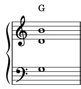 G Akkord auf dem Klavier