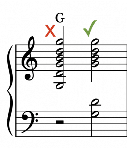 Klavier-Akkorde aufteilen