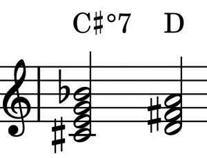 Auflösung des verminderten Septakkords