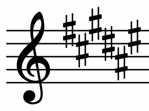 Tonart mit sechs Kreuzen