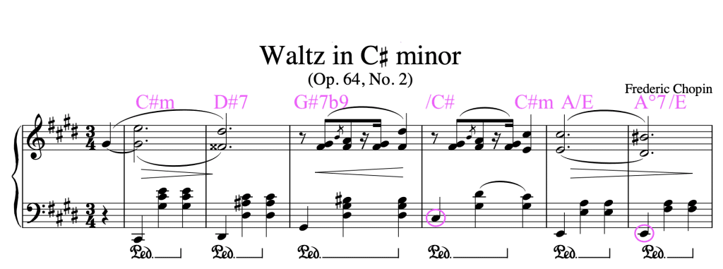 Noten in Akkorde umwandeln anhand Chopin-Walzer