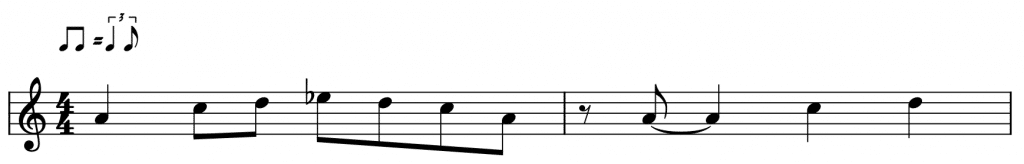 Beispiel Swing-Rhythmus am Klavier